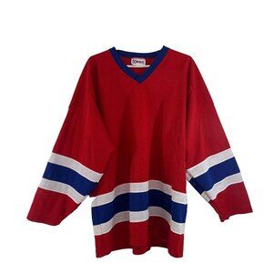 Kobe Ica Ball Hockey Practice Jersey Adult Red Blue & White 31" Length Used